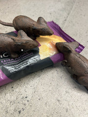 Set Of 3 Small Cast Iron Mice Garden Home Decor Rustic Giftwear Decoration