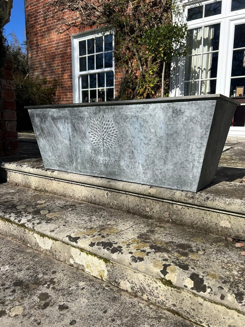 105cm XXL Large Zinc Trough Planter Trough Garden Flowers Plants