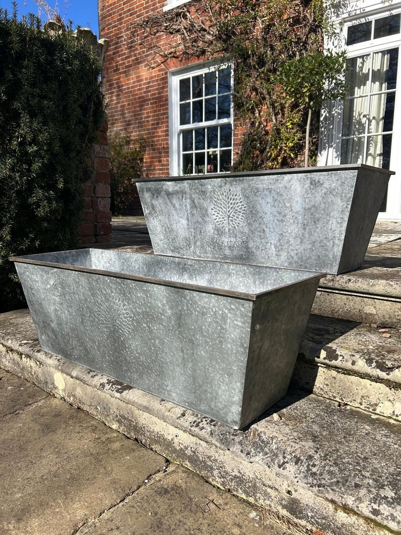 105cm XXL Large Zinc Trough Planter Trough Garden Flowers Plants