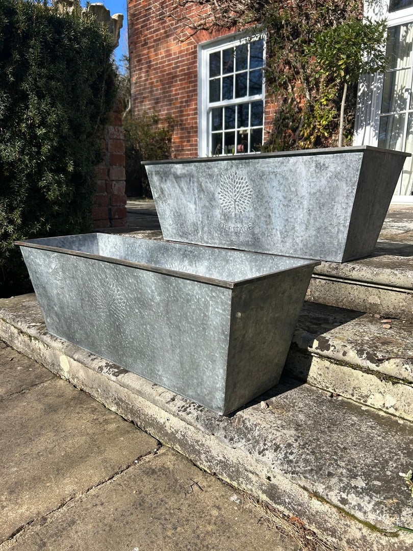105cm XXL Large Zinc Trough Planter Trough Garden Flowers Plants