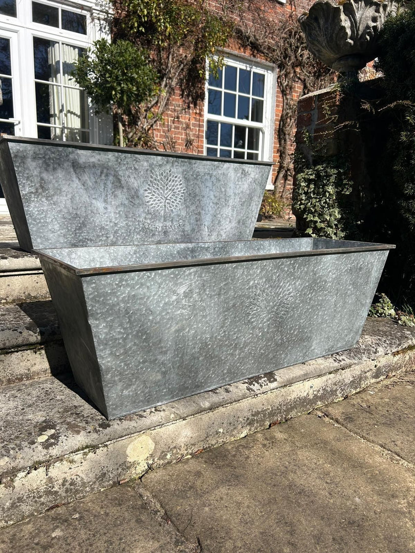 105cm XXL Large Zinc Trough Planter Trough Garden Flowers Plants