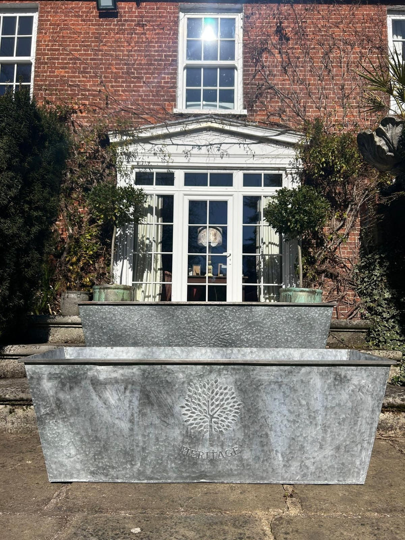 105cm XXL Large Zinc Trough Planter Trough Garden Flowers Plants