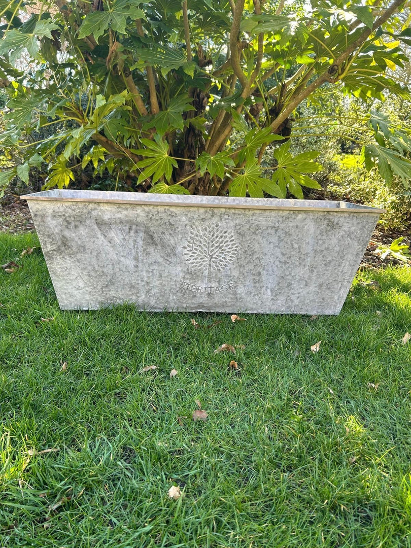 105cm XXL Large Zinc Trough Planter Trough Garden Flowers Plants