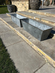 105cm XXL Large Zinc Trough Planter Trough Garden Flowers Plants