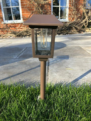 Solar Filament Light With Ground Spike Bronze Effect Garden Decor Decoration