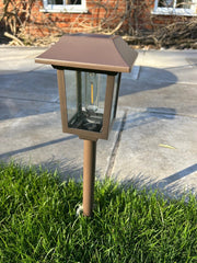 Solar Filament Light With Ground Spike Bronze Effect Garden Decor Decoration