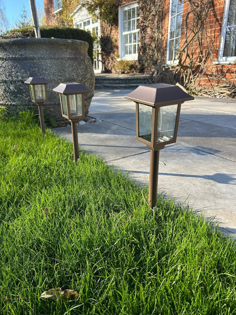 Solar Filament Light With Ground Spike Bronze Effect Garden Decor Decoration