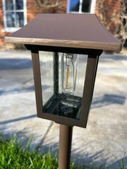 Solar Filament Light With Ground Spike Bronze Effect Garden Decor Decoration