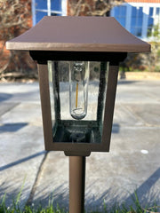 Solar Filament Light With Ground Spike Bronze Effect Garden Decor Decoration