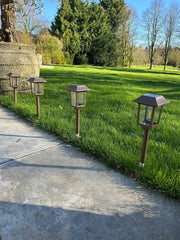 Solar Filament Light With Ground Spike Bronze Effect Garden Decor Decoration