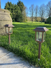 Solar Filament Light With Ground Spike Bronze Effect Garden Decor Decoration