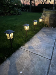 Solar Filament Light With Ground Spike Bronze Effect Garden Decor Decoration