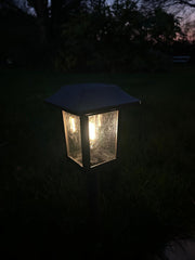 Solar Filament Light With Ground Spike Bronze Effect Garden Decor Decoration