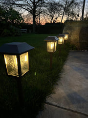 Solar Filament Light With Ground Spike Bronze Effect Garden Decor Decoration