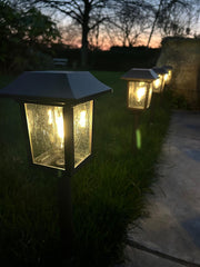 Solar Filament Light With Ground Spike Bronze Effect Garden Decor Decoration