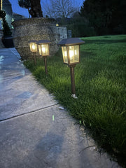 Solar Filament Light With Ground Spike Bronze Effect Garden Decor Decoration