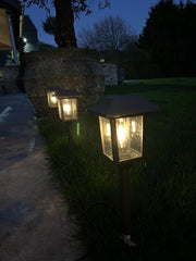 Solar Filament Light With Ground Spike Bronze Effect Garden Decor Decoration