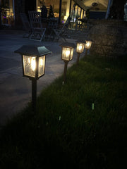 Solar Filament Light With Ground Spike Bronze Effect Garden Decor Decoration