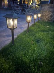 Solar Filament Light With Ground Spike Bronze Effect Garden Decor Decoration
