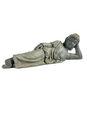 Large Stone Effect Laying Down Buddha Garden Ornament Decoration
