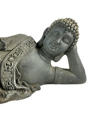 Large Stone Effect Laying Down Buddha Garden Ornament Decoration