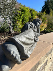 Large Stone Effect Laying Down Buddha Garden Ornament Decoration