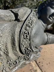 Large Stone Effect Laying Down Buddha Garden Ornament Decoration