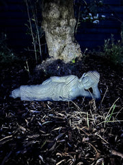 Large Stone Effect Laying Down Buddha Garden Ornament Decoration