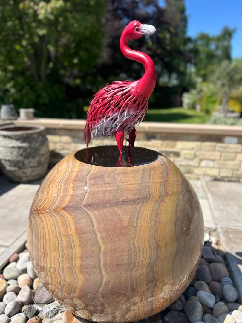 Standing Decorative Flamingo Bird Animal Pink Metal Garden Giftware Ornament