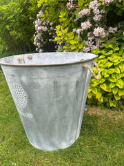 60cm XXL Zinc Round Planter Garden Flowers Trees Plants Pots Set of 2