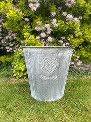 60cm XXL Zinc Round Planter Garden Flowers Trees Plants Pots Set of 2