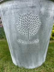 60cm XXL Zinc Round Planter Garden Flowers Trees Plants Pots Set of 2