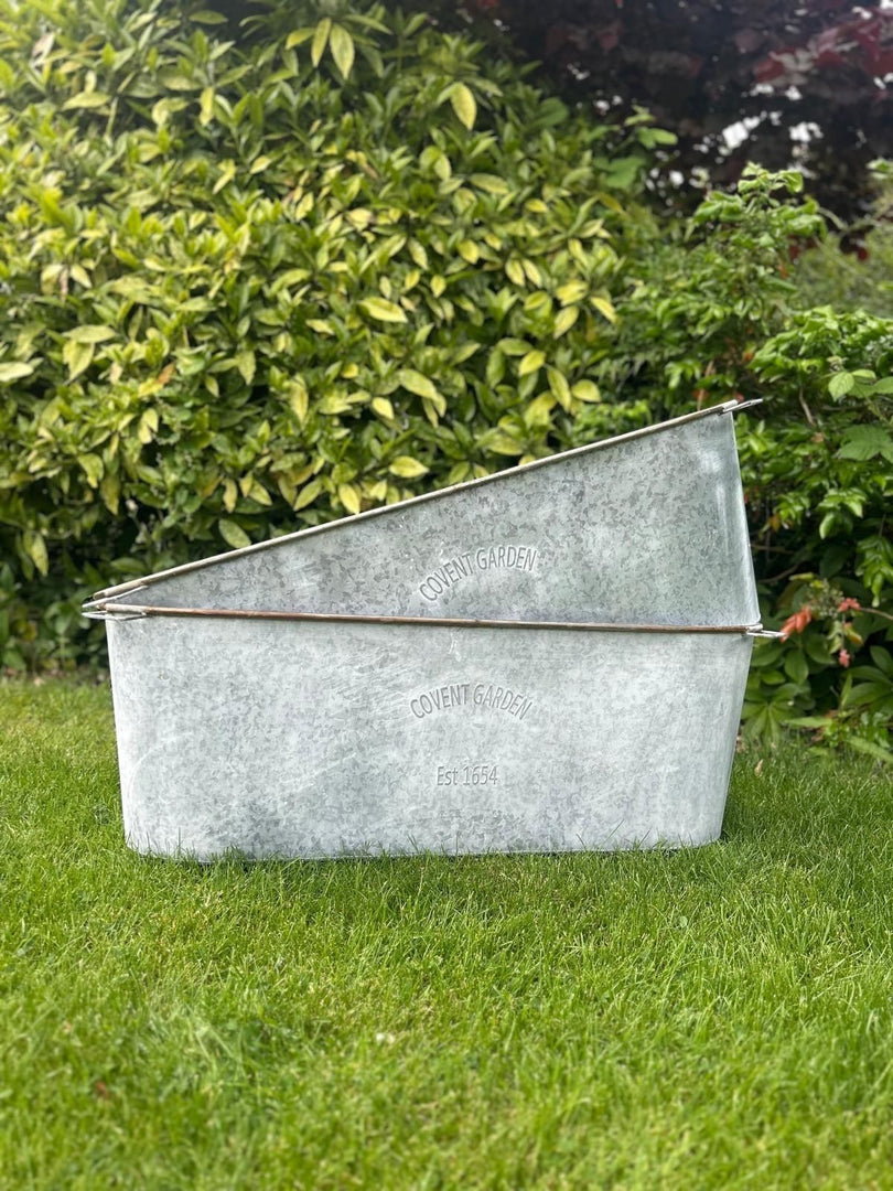 105cm XXL Zinc Planter Garden Flowers Trees Embossed Heritage