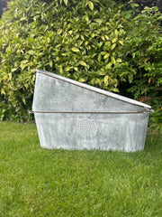 105cm XXL Zinc Planter Garden Flowers Trees Embossed Heritage