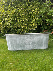 105cm XXL Zinc Planter Garden Flowers Trees Embossed Heritage