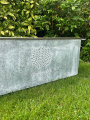 105cm XXL Zinc Planter Garden Flowers Trees Embossed Heritage