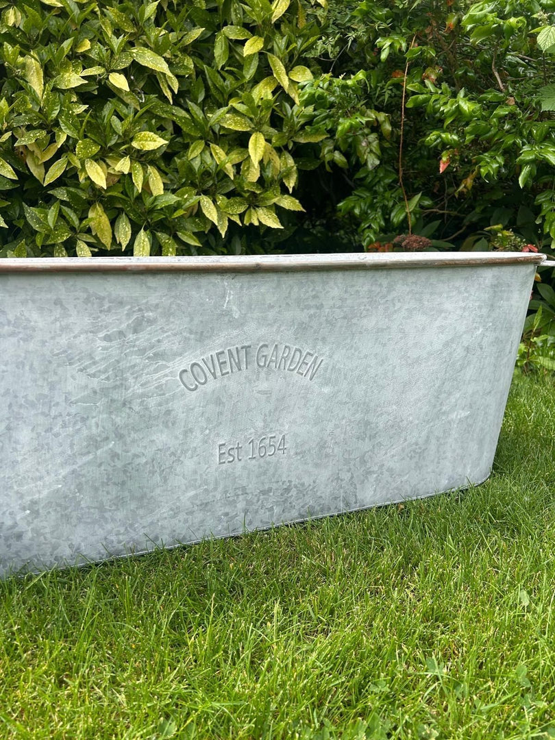 105cm XXL Zinc Planter Garden Flowers Trees Embossed Heritage