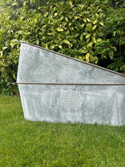 105cm XXL Zinc Planter Garden Flowers Trees Embossed Heritage