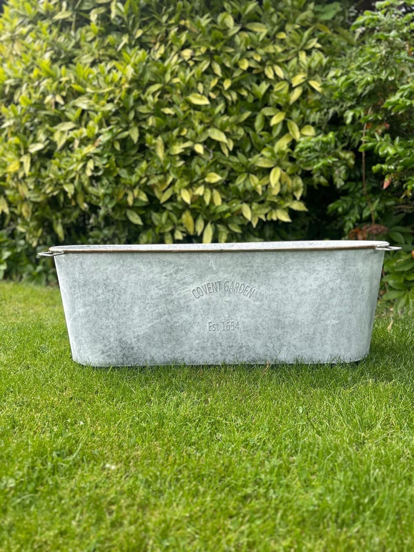 105cm XXL Zinc Planter Garden Flowers Trees Embossed Heritage