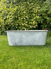 105cm XXL Zinc Planter Garden Flowers Trees Embossed Heritage