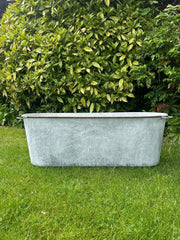 105cm XXL Zinc Planter Garden Flowers Trees Embossed Heritage