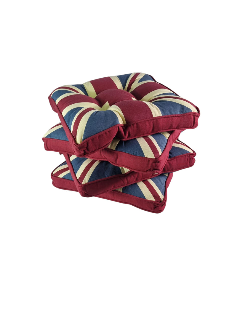 Union Jack UK Box Cushion Seat Pad Kitchen Garden Single Set of 2, 4 or 6 40cm