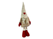 Festive Mr & Mrs Gonk Plush Standing Extendable Legs Xmas Gift Decorations Cream