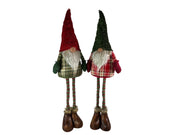 Festive Sparkly Red & Green Gonk Plush Standing Extendable Legs Xmas Decorations