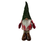 Festive Sparkly Red & Green Gonk Plush Standing Extendable Legs Xmas Decorations