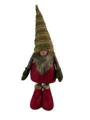 Festive Striped Red & Green Gonk Plush Standing Extendable Legs Xmas Decorations