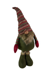 Festive Striped Red & Green Gonk Plush Standing Extendable Legs Xmas Decorations