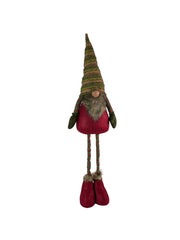 Festive Striped Red & Green Gonk Plush Standing Extendable Legs Xmas Decorations