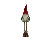Festive Sparkly Red & Green Gonk Plush Standing Extendable Legs Xmas Decorations