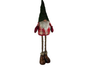 Festive Sparkly Red & Green Gonk Plush Standing Extendable Legs Xmas Decorations